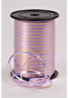 Лента с золотой полосой Подарочная Декоративная  - 0.5х250у Сиреневая А0549