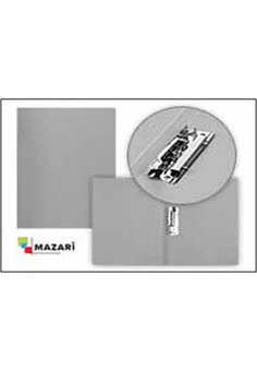 Папка с прижимом, А4, 0.5 мм, корешок 15 мм, серая