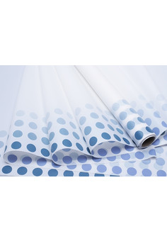 Пленка матовая 60смх10м  горох на кайме синий