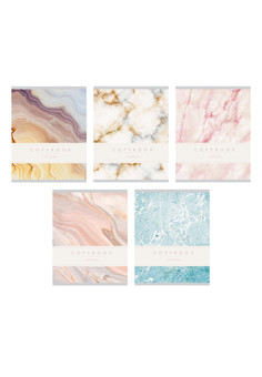 Тетради А5 48л. Скрепка. Клетка. Мраморные срезы