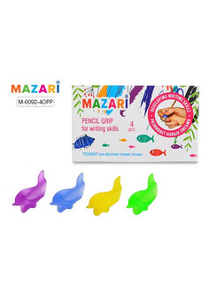 Тренажер для обучения технике письма РЫБКИ, 4 шт., ассорти 4 цвета,  ОПП-упаковка