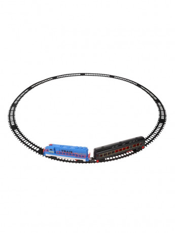 Игр.набор Железная дорога, в комплекте: деталей 12шт., поезд, вагон, эл.пит.АА*2шт.не вх.в комплект,, изображение 3