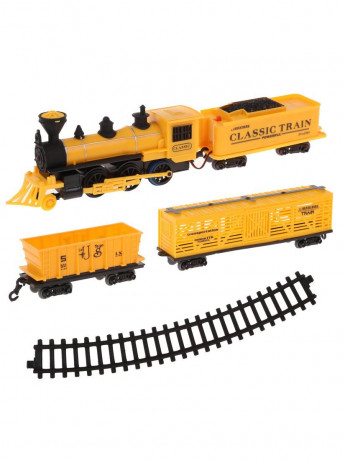 Игр.набор Железная дорога, в комплекте: деталей 12шт., поезд, вагоны 2шт., эл.пит.АА*2шт.не вх.в ком, изображение 2