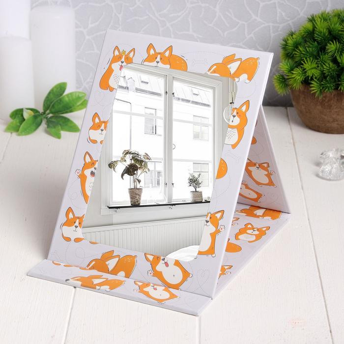 Зеркало настольное, зеркальная поверхность 10,5 × 15,5 см, рисунок МИКС, изображение 2