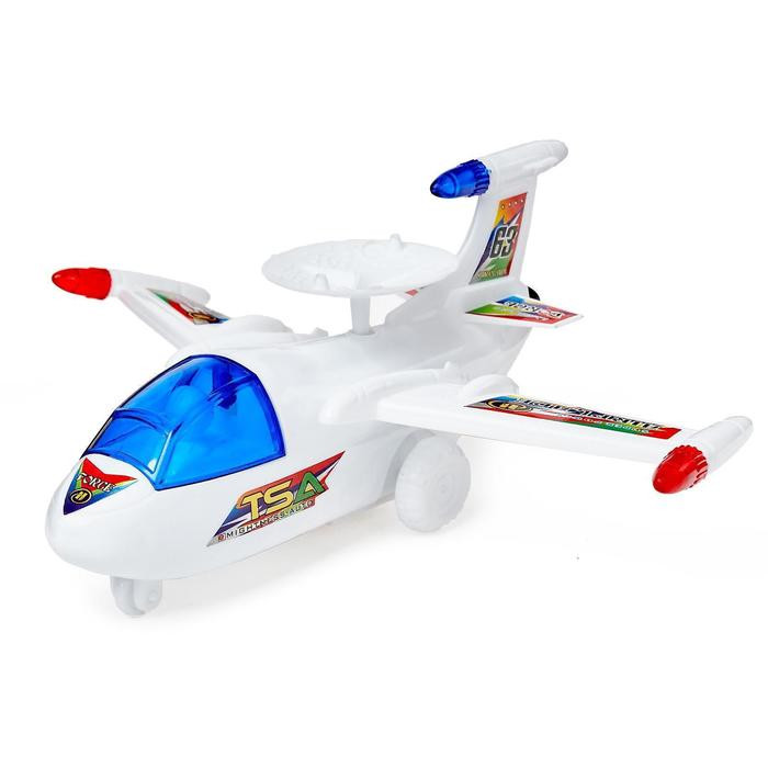 Игрушка заводная на верёвочке «Самолёт», световые эффекты, МИКС 485108, изображение 4