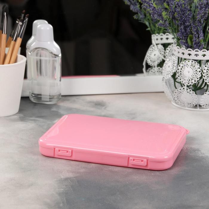 Кликните для увеличения изображения Контейнер для хранения маникюрных/косметических принадлежностей, 16,5 × 11 × 2,5 см, цвет МИКС, изображение 3