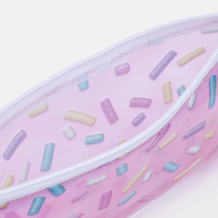 Кликните для увеличения изображения Косметичка-пенал на молнии, цвет розовый, изображение 3