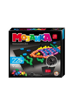 Мозаика фигурная/9цв/225 эл/2 черных поля арт.00984