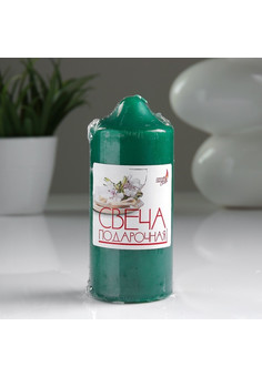 Свеча классическая 5х12 см, зеленая 1245098