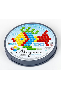 Мозаика шестигранная 100 эл (круглая пласт.коробка) арт.02074