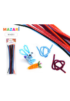 Набор для творчества: проволока синельная, d=0.6 см, длина 30 см,  30 шт. в упаковке,  двухцветная, 