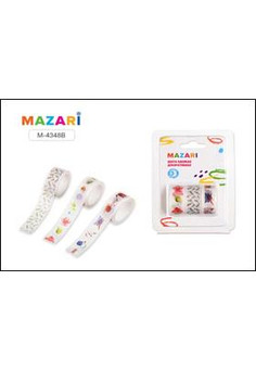 Набор клейких декоративных лент с рисунком, размер 1,5 см х 3 м, 3 шт в блистере