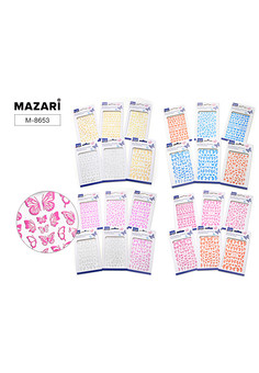 Наклейки декоративные, 9.3*16.5 см, 24 дизайна, ОПП-упаковка с европодвесом