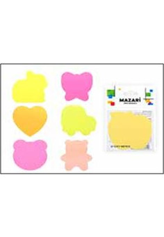 Бумага для заметок с клеевым краем, фигурная, 30л., флуоресцентная, арт.M-4540