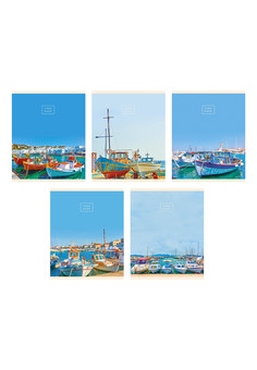 Тетрадь А5 80л. Скрепка. Клетка. Boats