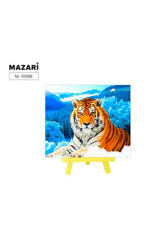 Алмазная мозаика с мольбертом  ТИГР НА СНЕГУ,21х25 см, 1 дизайн, частичная выкладка,  ОПП упаковка.