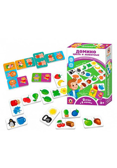 Игра настольная Домино «Цвета и Животные»