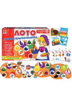 Лото Занимательная палитра Игра развивающая для детей из бумаги и картона
