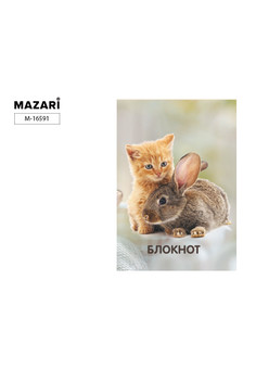 Блокнот А7, 40 л., обложка картон, блок офсет, клетка, на спирали