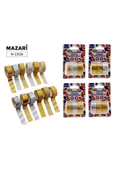 Лента клейкая декоративная, размер  1,5 см х 3 м, 3 шт. в блистере