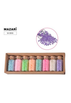 Набор бисера № 4, 8 цветов x 15,5 г, стеклянная колба / картонная коробка