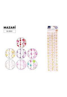 Стразы-наклейки акриловые АССОРТИ-11, 31*8 см, 7 дизайнов, ОПП-упаковка с европодвесом