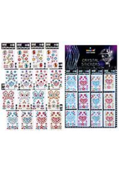 Стразы-наклейки акриловые АССОРТИ-3, 4 дизайна,12 шт на картонном диспенсере