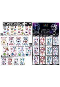 Стразы-наклейки акриловые АССОРТИ-5, 4 дизайна,12 шт на картонном диспенсере