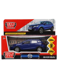 Машина металл NISSAN QASHQAI, 12 см, двери, багаж, инерц, СИНИЙ, кор. Технопарк в кор.2*36шт