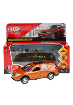 Машина металл NISSAN X-TRAIL длина 12 см, двери, багаж, инерц, золотой, кор. Технопарк в кор.2*36шт