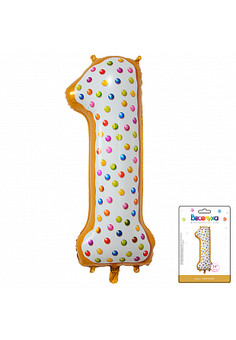 К 34 Цифра 1 Пончик в упаковке / One Donut / 1 шт / (Китай)