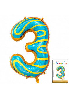 К 34 Цифра 3 Пончик в упаковке / Three Donut / 1 шт / (Китай)