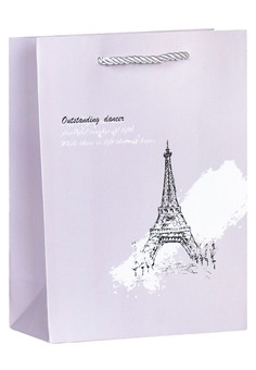 Dream cards Пакет подарочный с мат. лам. Нарисованная Эйфелева башня 19,5х24,5х9,5 см,210 г ППК-1817