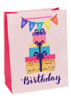 Dream cards Пакет подарочный с мат. лам. Подарки на день рождения 26х32х12 см, 210 г ППК-1893