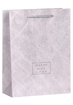 Dream cards Пакет подарочный с мат. лам. Серый мрамор 19,5х24,5х9,5 см, 210 г ППК-1815