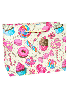 Optima Пакет подарочный с матовой ламинацией 18x23x8 см (М) Любимые сладости ПКП-5452