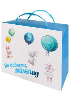 Подарочный пакет-коробка с глян.лам и тиснением фольгой 22,5*20*13,5(М) 