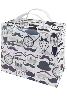 Подарочный пакет-коробка с тиснением фольгой 22,5*20*13,5(М)  