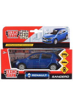 Машина металл RENAULT sandero, 12 см, двери, багаж., инерц. кор. Технопарк в кор.2*24шт