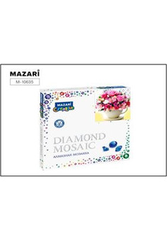 Алмазная мозаика 30х30 см (рама 28.8х28.8 см)  БУКЕТ В ЧАШКЕ ,1 дизайн, частичная выкладка, стразы р