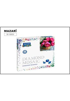 Алмазная мозаика 30х30 см (рама 28.8х28.8 см)  ПИОНЫ В КОРЗИНЕ ,1 дизайн, частичная выкладка, стразы