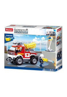 Конструктор Пожарная машина, 192 дет., коробка