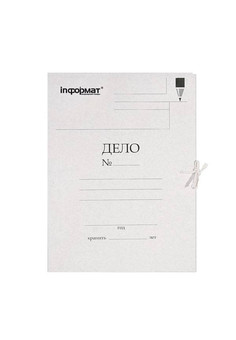 Папка с завязками INFORMAT А4 белый немелов. картон 280 г/м2