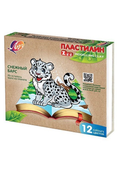 Пластилин Луч ZOO 12 цв. 180 г ассорти