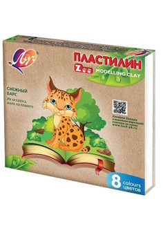 Пластилин Луч ZOO 8 цв. 120 г ассорти