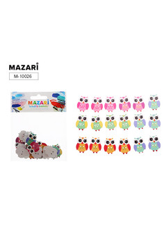 Пуговицы декоративные деревянные OWL, ассорти 18 дизайнов, ОПП- упаковка