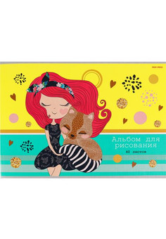 Альбом для рисования А4 40л. ДРУЗЬЯ (40-8940) скрепка, 1 диз. в коробке, 6+0 лен