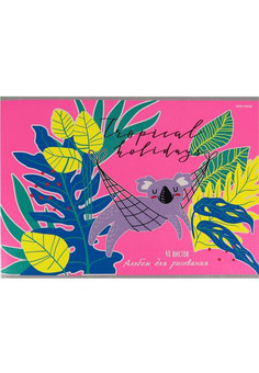 Альбом для рисования А4 40л. КОАЛА В ГАМАКЕ (40-8944) скрепка, 1 диз. в коробке, 6+0 лен