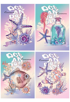 БЛОКНОТ А6 24л. МЕЧТЫ ОБ ОКЕАНЕ (Б24-6804) ассорти, на скрепке, цвет.мелов.обл, блок-офсет