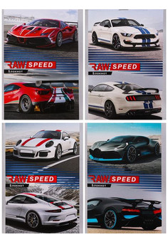 БЛОКНОТ А6 24л. ЧИСТАЯ СКОРОСТЬ (Б24-0518) ассорти, на скрепке, цвет.мелов.обл, блок-офсет